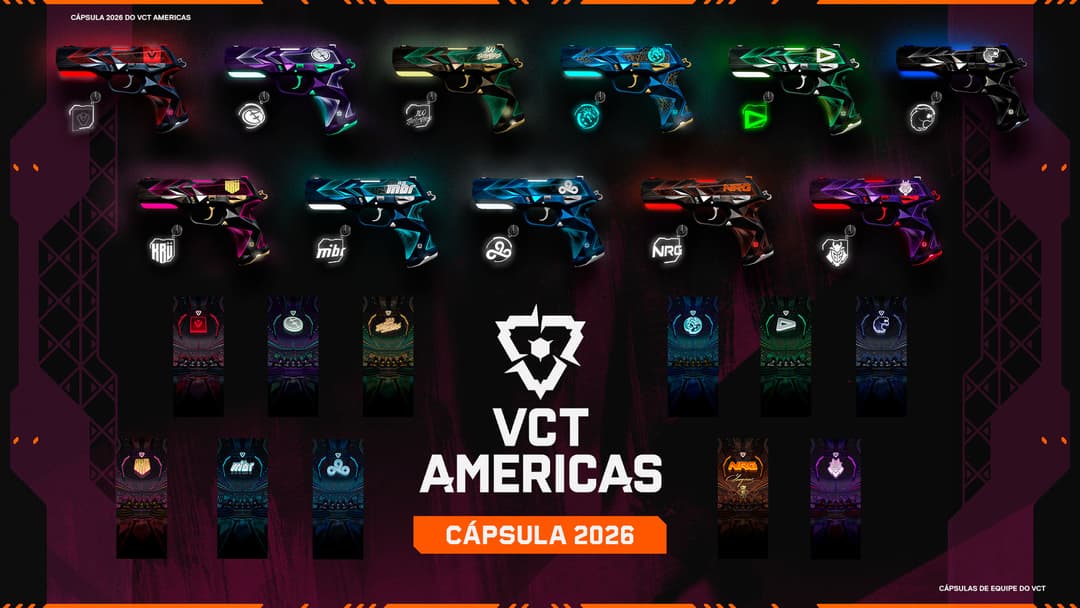 Skins do VCT Americas 2026 (Foto: Divulgação/Riot Games)