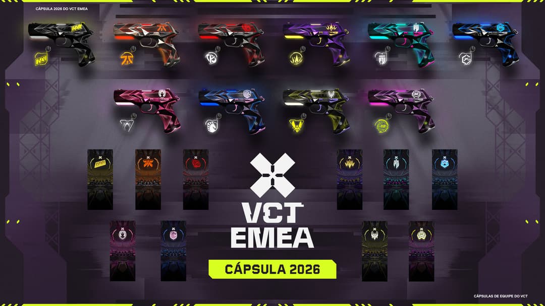 Skins do VCT EMEA 2026 (Foto: Divulgação/Riot Games)