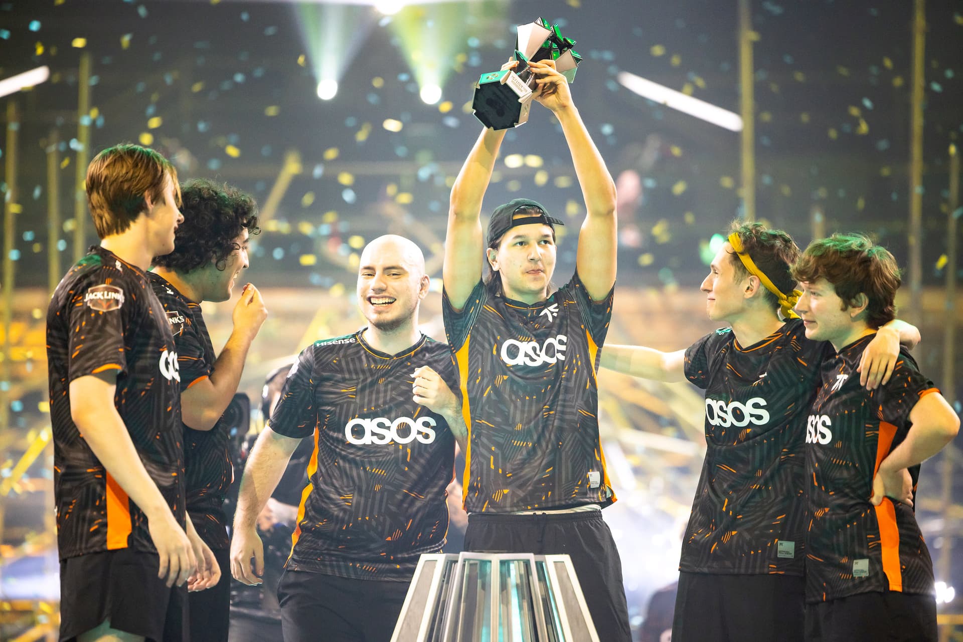 Fnatic winning VCT 2023 - LOCK//IN. Photo by Colin Young-Wolff/Riot Games.