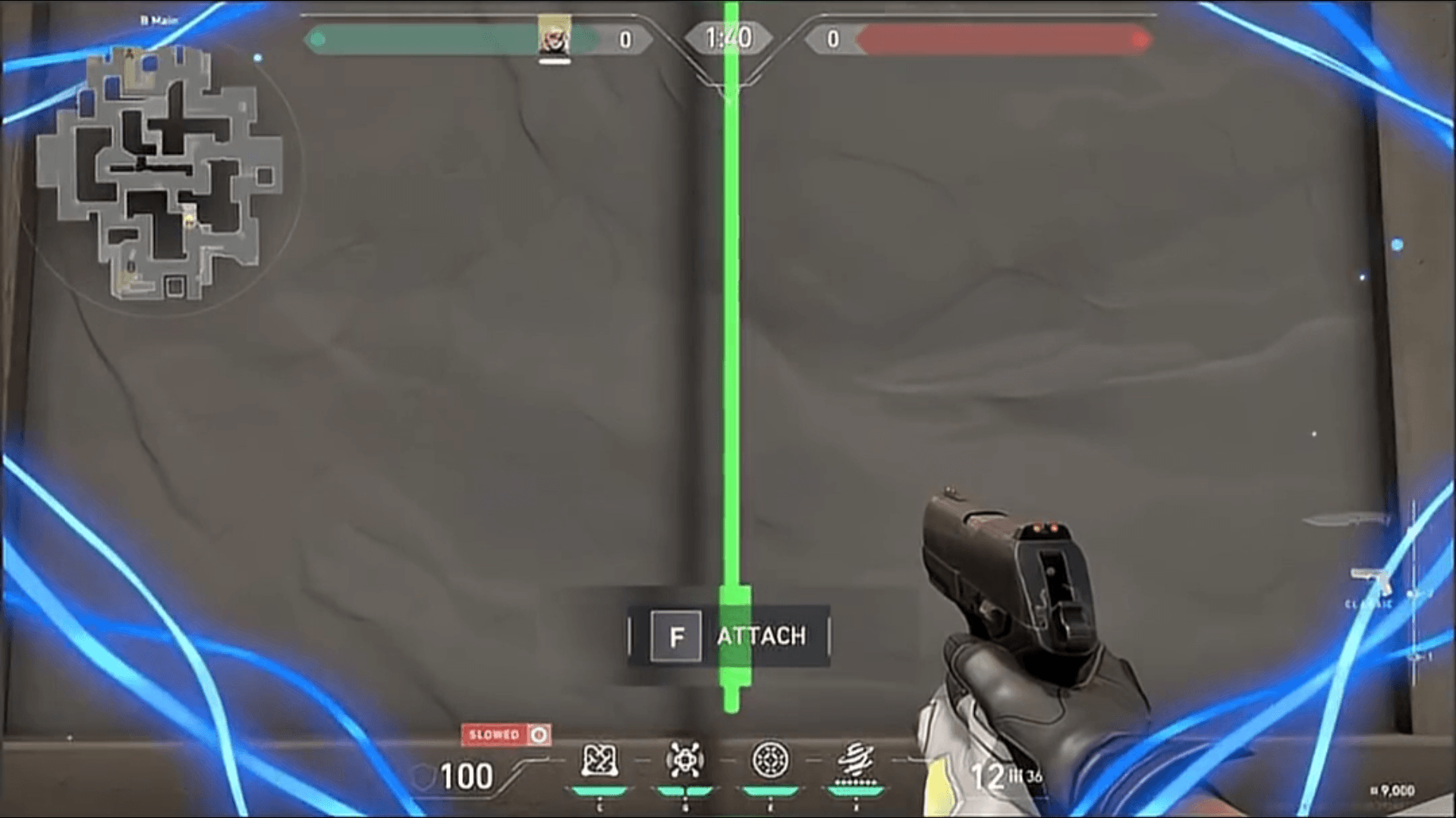 When looking at the rope, it will be prioritized and highlighted green (Image Source: Riot Games)