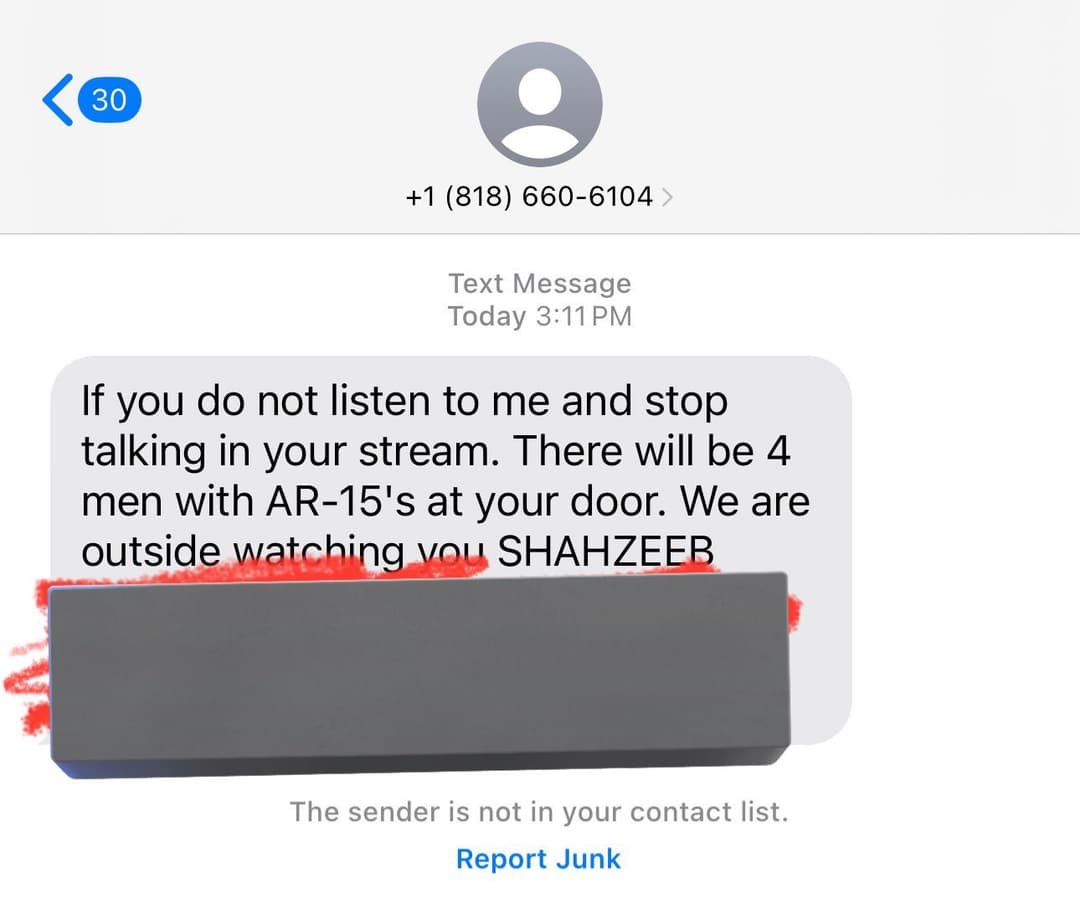 ShahZam receiving harassment online (Image Source: @ShahZaMk on X)