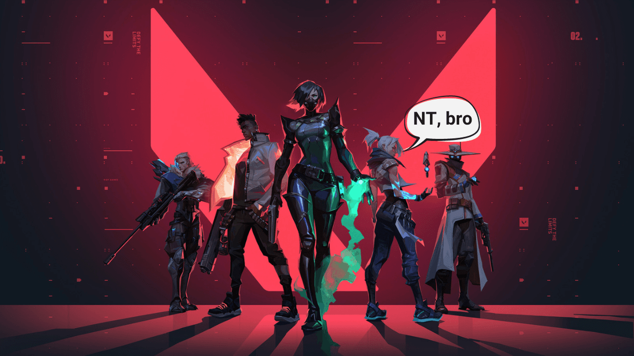 Jett telling the player "NT"