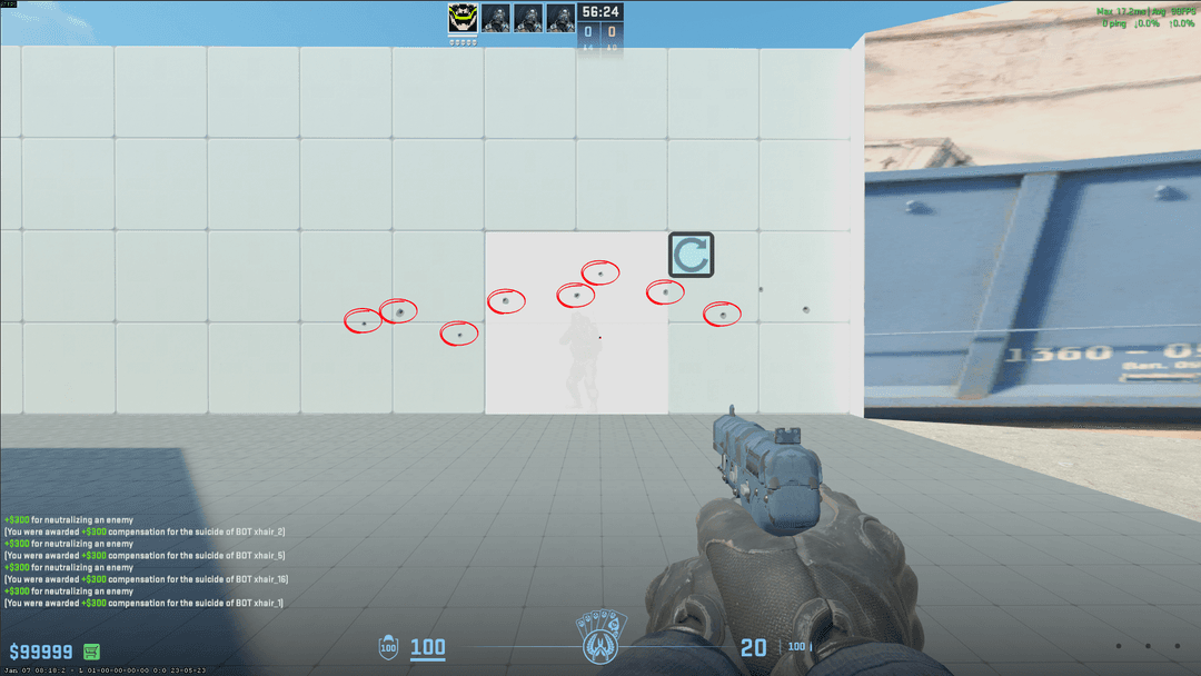 Five-SeveN bullet spread while moving