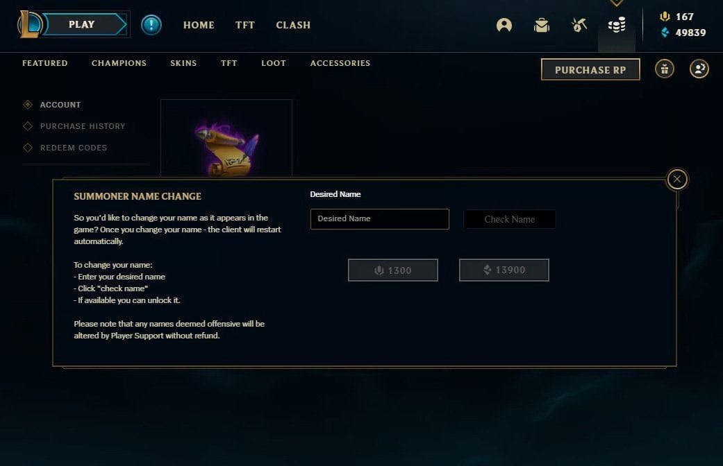 How to Change your League of Legends Username