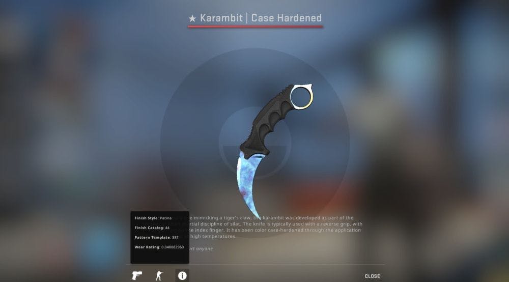 Karambit Case Hardened (Blue Gem)