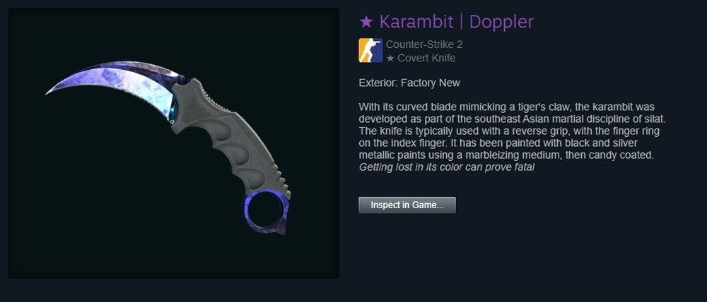 Karambit Doppler Sapphire