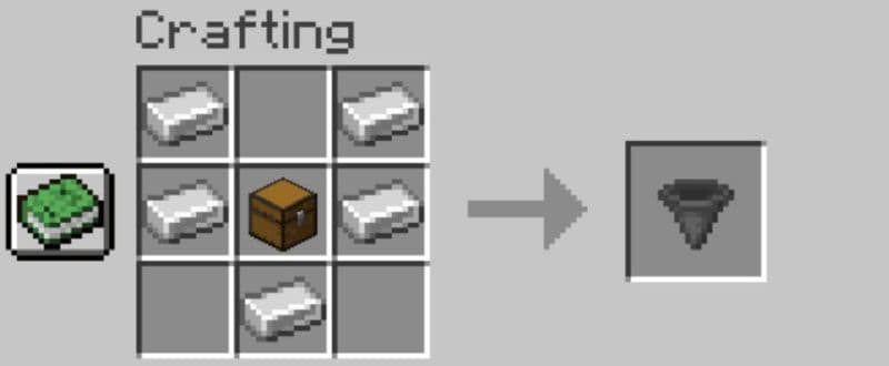 Here is how to make a hopper in Minecraft (Image Credit: Screengrab via Minecraft)