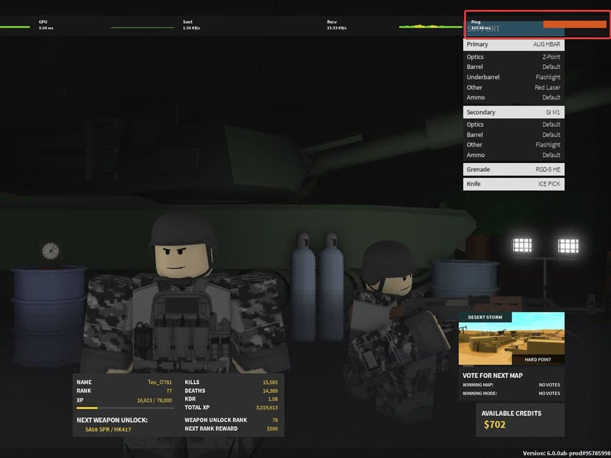 How to check ping on Roblox