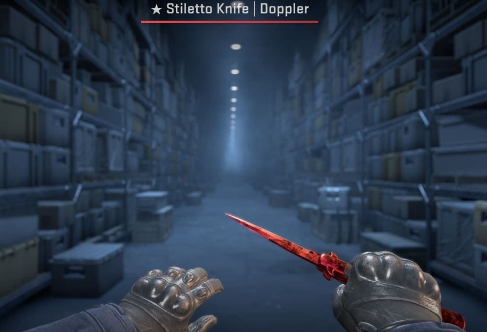 Stiletto Knife | Doppler (Ruby) (Image Credit: THESPIKEGG)