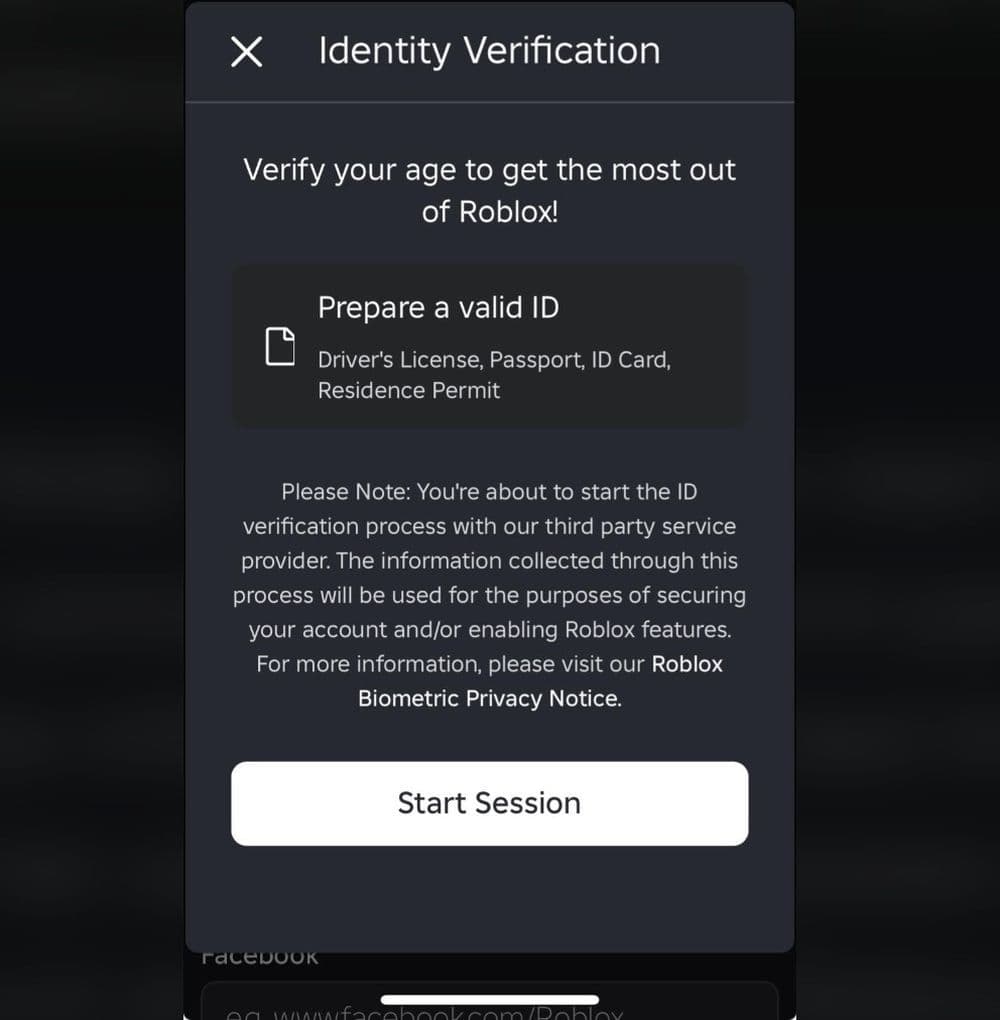 According to the latest updates, players must first verify their ages using the new feature (Image Credit: u/Vivid-School9154 on r/RobloxHelp)