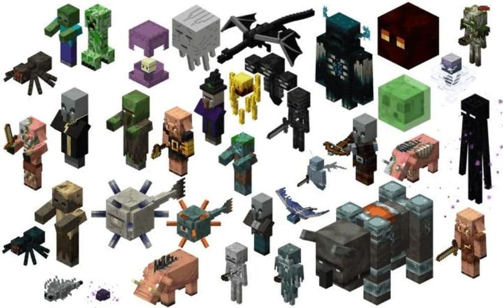 There are various mobs in Minecraft and you can easily kill all of them with a single command (Image Credit: r/Minecraft)