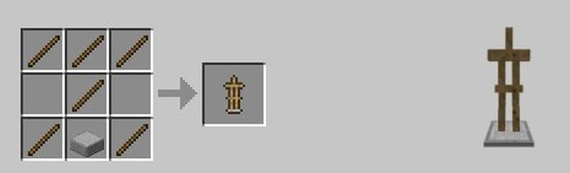 Here is the recipe on how to make an armor stand in Minecraft (Image Credit: Minecraft)