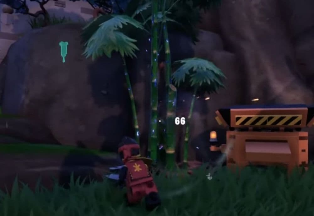 Here is what a bamboo tree looks like in LEGO Fortnite (Image Credit: LaWorm on YouTube)