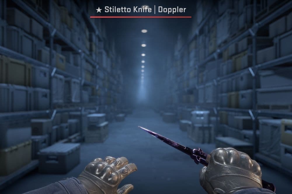 Stiletto Knife | Doppler (Black Pearl) (Image Credit: THESPIKEGG)