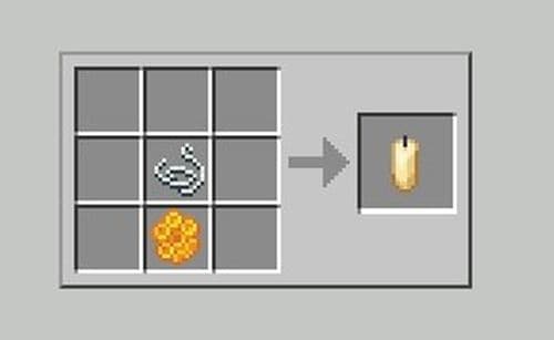 Here is an in-game image of how to craft a candle with the correct recipe (Image Credit: THESPIKEGG)