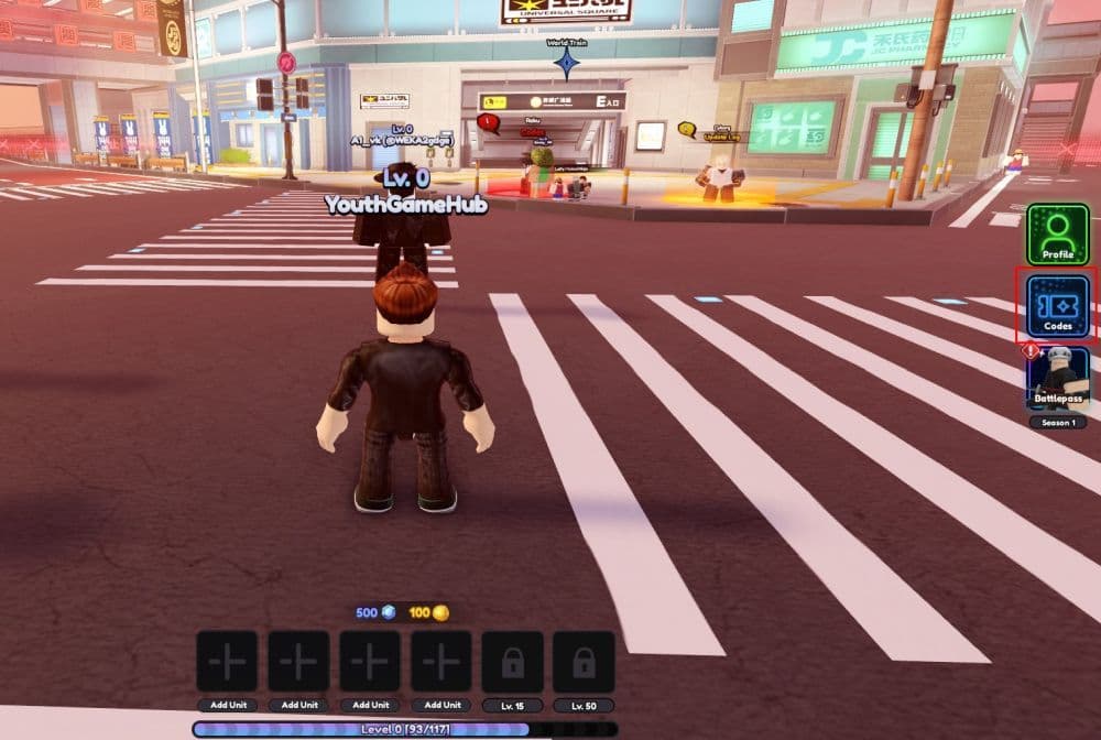 You can find the “Codes” section on the right side of your screen when you open the game and you need to simply click on it to open the corresponding menu (Image Credit: THESPIKEGG)