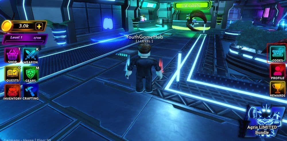 First, you need to open the Codes menu, located on the right side of your screen when you launch the game (Image Credit: THESPIKEGG)