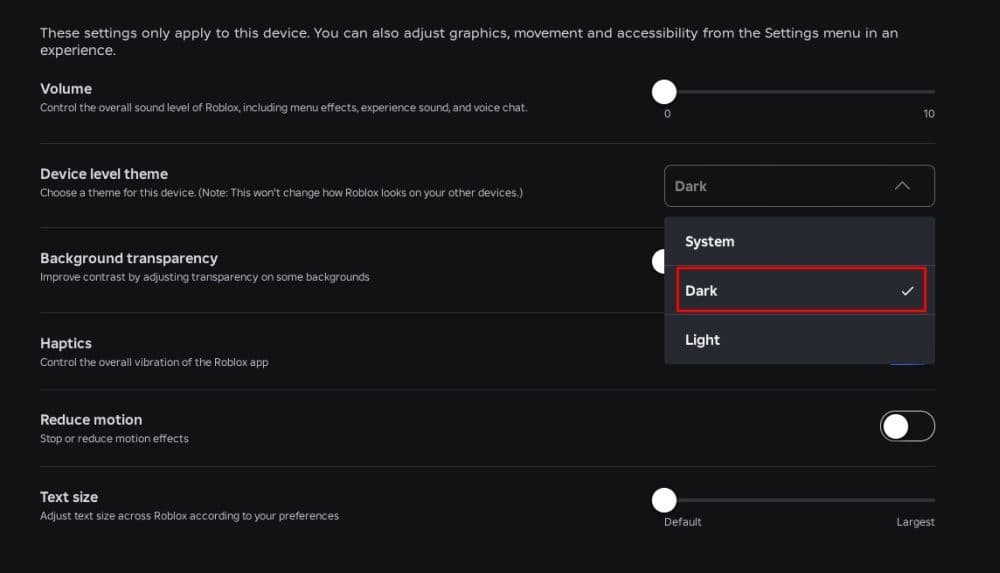 Click on “Dark” from the drop-down menu (Image Credit: THESPIKEGG)
