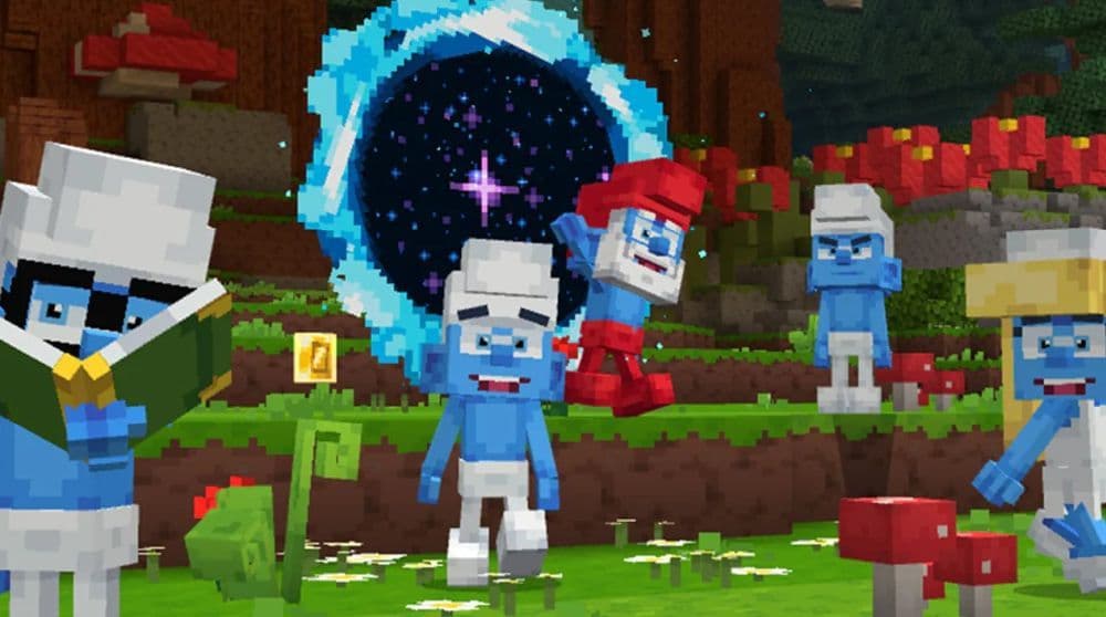 You can enjoy the new Minecraft Smurfs DLC on all of the platforms listed above (Image Credit: Minecraft)