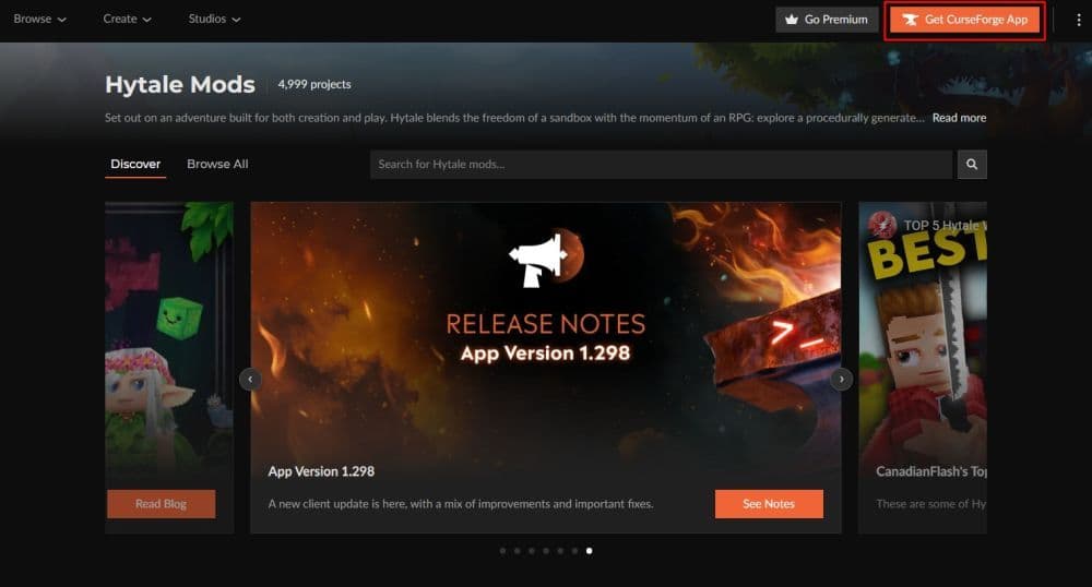 First things first, you need to download CurseForge from the official website (Image Credit: Screenshot by THESPIKEGG)