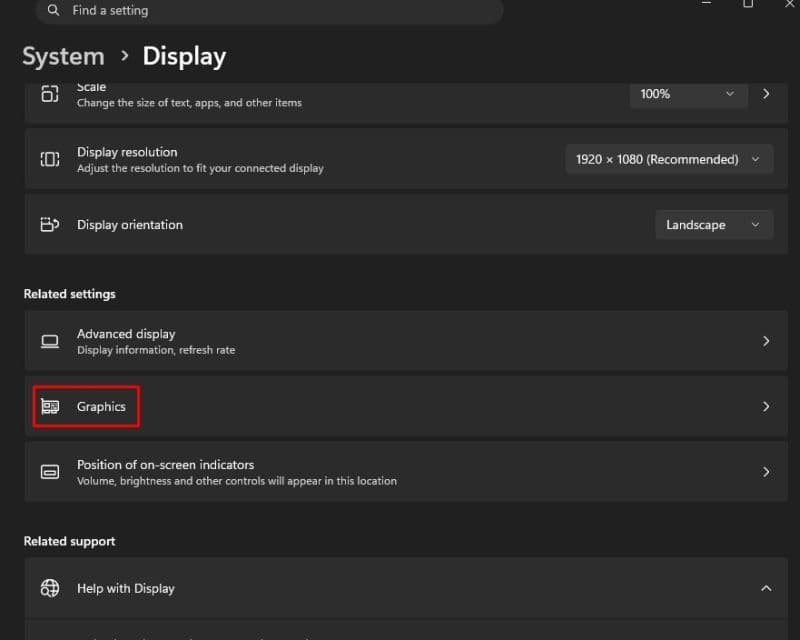 Go to your system settings, find the Graphics section and then select CS2 from the list (Image Credit: THESPIKEGG)