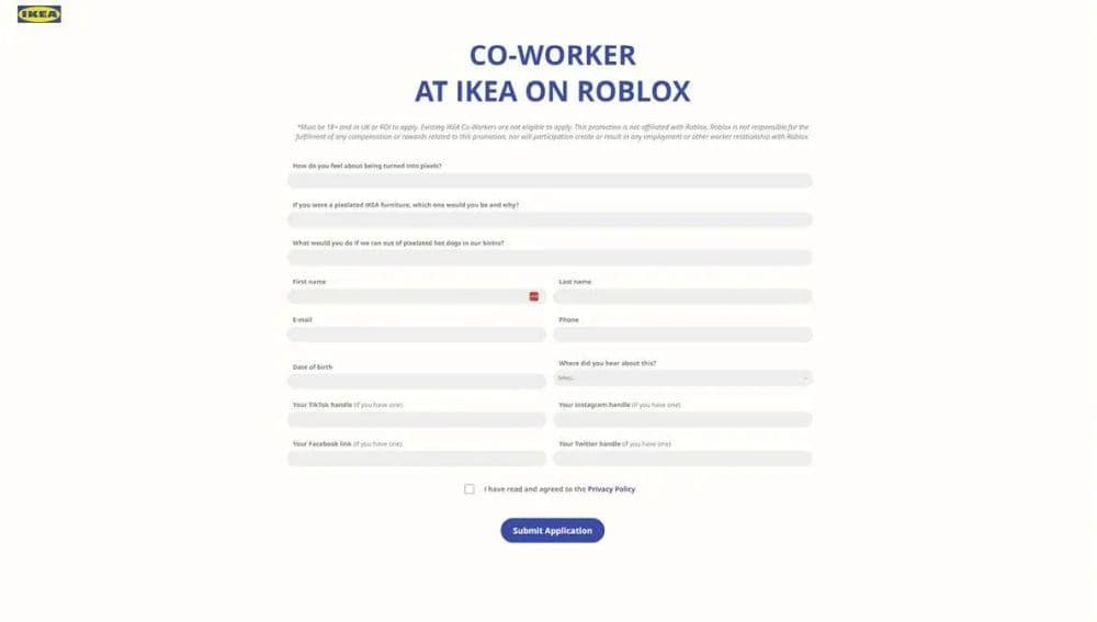 Here are all the questions that people had to answer to work at IKEA (Image Credit: IKEA on Roblox)