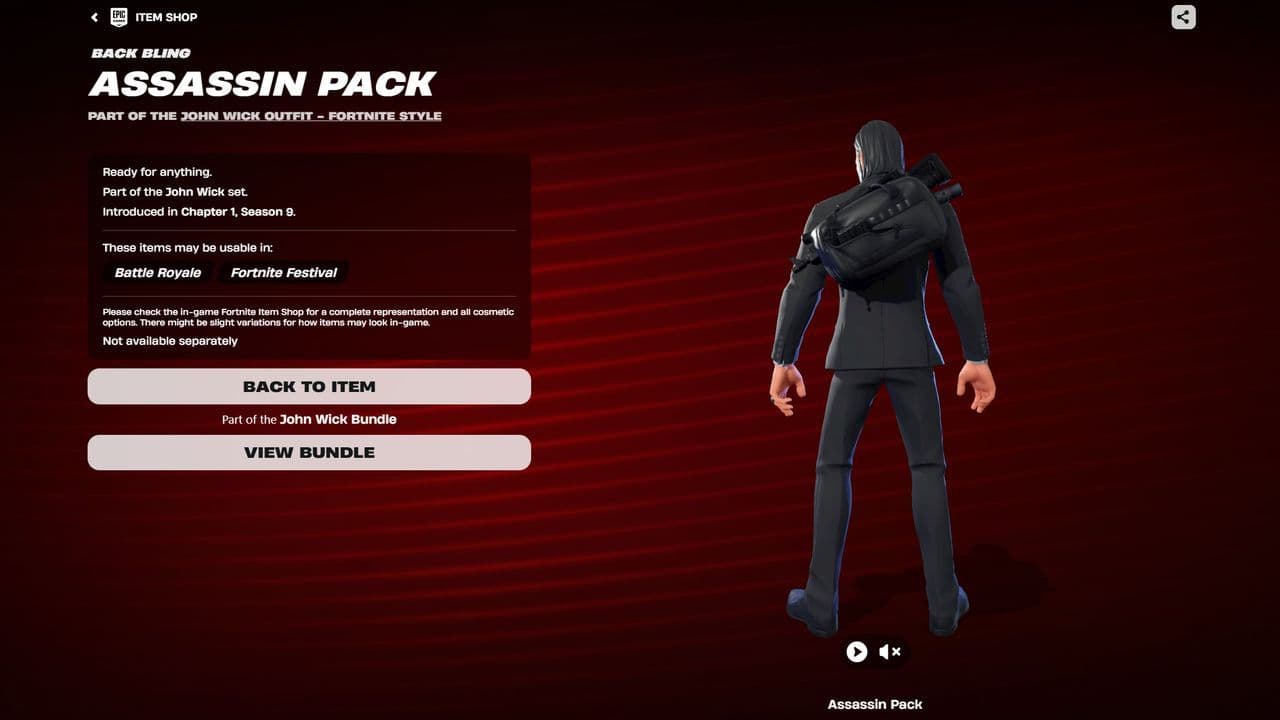 Fortnite John Wick bundle