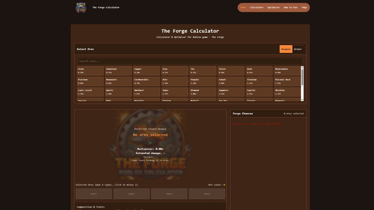 The Forge forging/crafting guide: Roblox Forge Calculator & more