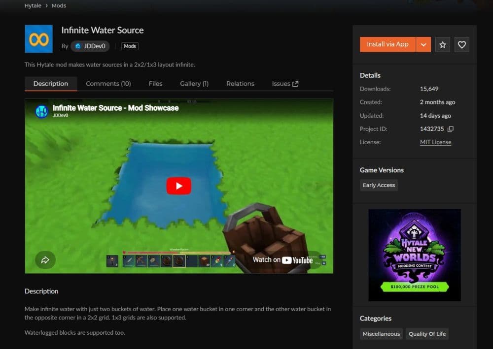 You can download the mod on CurseForge (Image Credit: Screengrab via CurseForge)