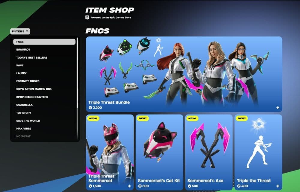 Here is what the Fortnite Shop looks like, whether you open it in the game or on the web (Image Credit: Screengrab by THESPIKEGG)