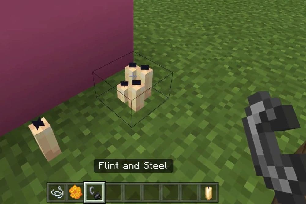 You can use Flind and Steel or a Fire Charge to light a candle (Image Credit: VIPManYT on YouTube)