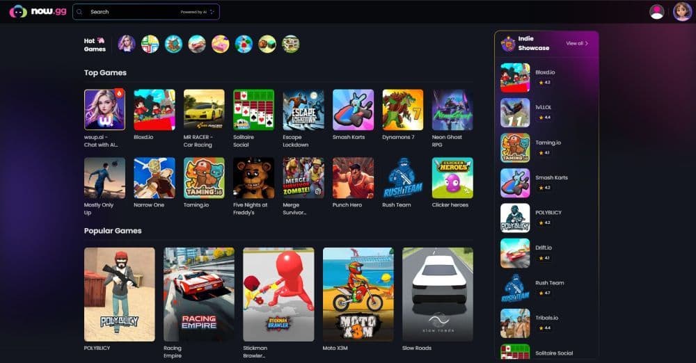 You can find many games on Now.GG (Image Credit: Screengrab via Now.GG)