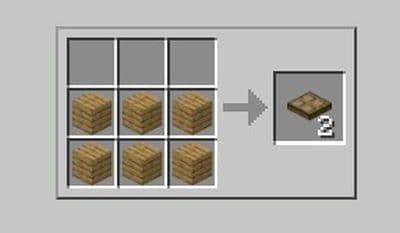 Here is the Oak Trapdoor recipe in Minecraft (Image Credit: THESPIKEGG)