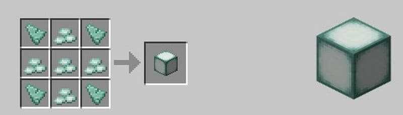 Here is how to make a prismarine lantern in Minecraft (Image Credit: Screengrab via Minecraft)