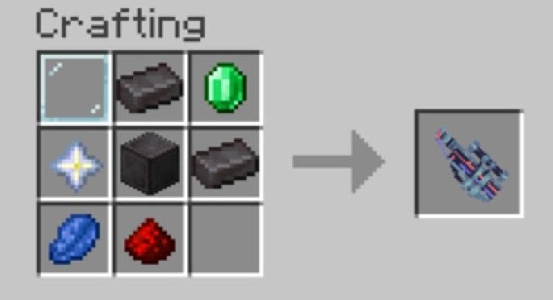 Here is how the crafting page should look (Image Credit: Minecraft Orbital Railgun mod)