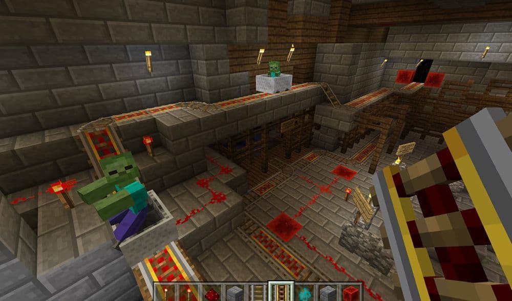 You can create automated rails with redstone (Image Credit: Minecraft)