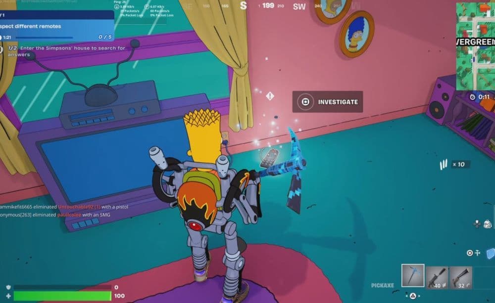 Once you enter the house, you will see many exclamation marks and diamonds inside but you should investigate the remote controls as the quest asks for (Image Credit: GamerDad on YouTube)