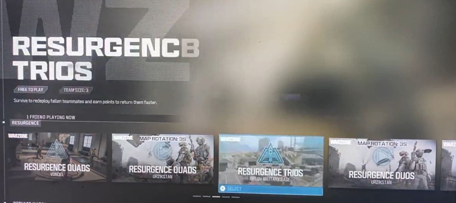 Choose one of the Resurgence Modes you see in the options (Image Credit: MS Tech Tutorials on YouTube)