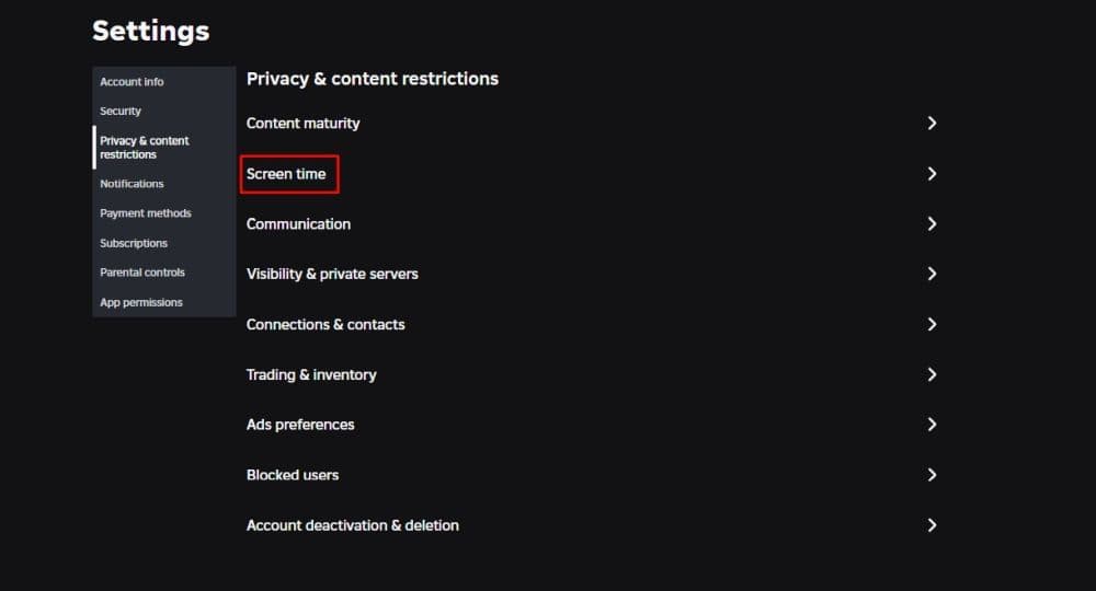 If you don’t have parental controls enabled on your account, find the Screen Time option in Privacy & Content Restrictions (Image Credit: THESPIKEGG)