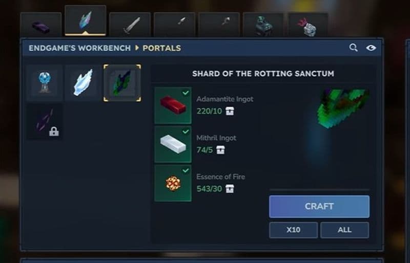 Players can also use the Shard of the Rotting Sanctum to launch the portal (Image Credit: YoloMcSwaggen on YouTube)