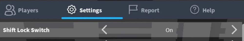 You can turn the “Shift Lock Switch” option on in the settings (Image Credit: Squid Magic on YouTube)