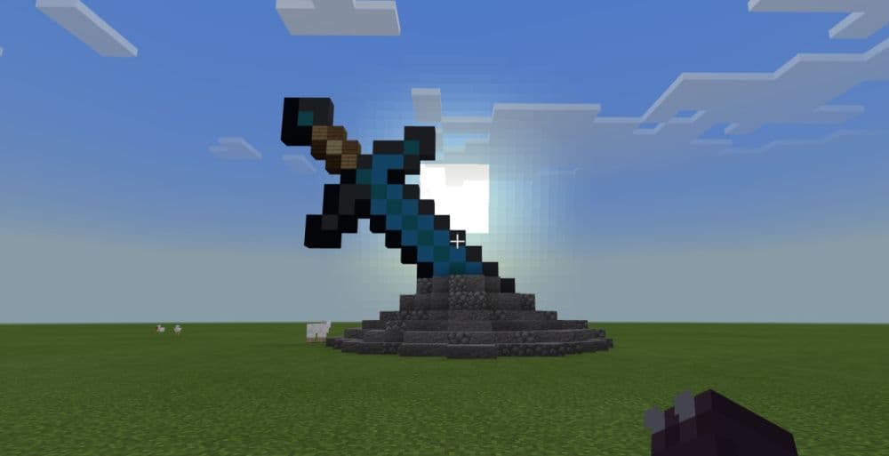 The most basic way to kill mobs is by using a sword (Image Credit: r/Minecraft)