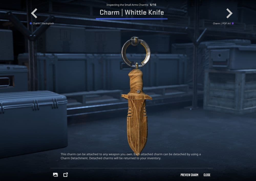 White Knife Charm (Image Credit: Valve)