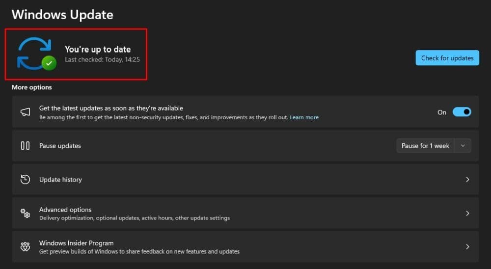Ensure your Windows is up-to-date and is running the latest version (Image Credit: THESPIKEGG)
