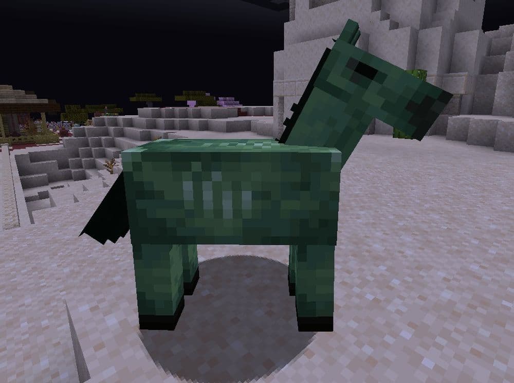 You must be cautious, as zombie horses usually spawn alongside hostile mobs (Image Credit: u/TheRedEyedAlien on r/Minecraft)