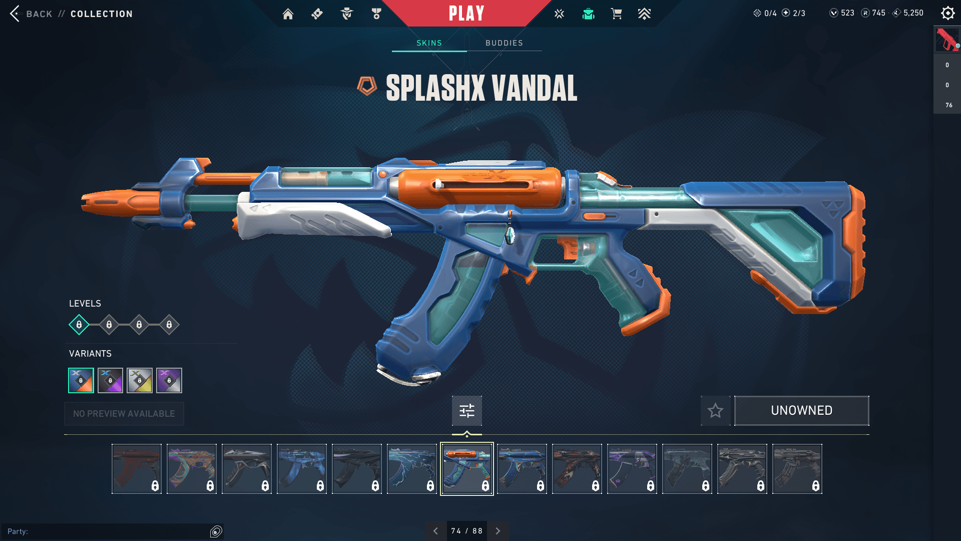 SplashX Vandal Default Colors