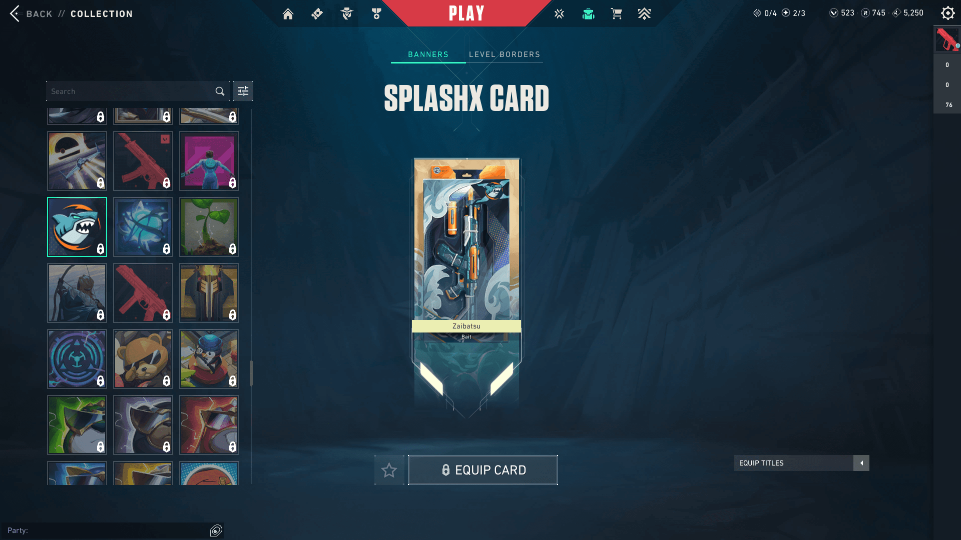 SplashX Player Card