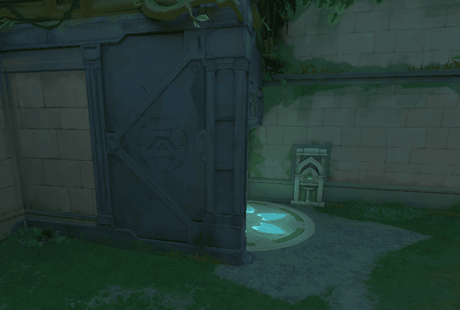 Pared de A-site fuera de la sala del Árbol después