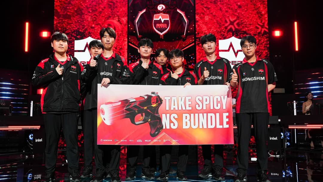 Nongshim RedForce celebrating after qualifying for VCT Pacific 2026 Stage 2 (Image Source: Riot Games)