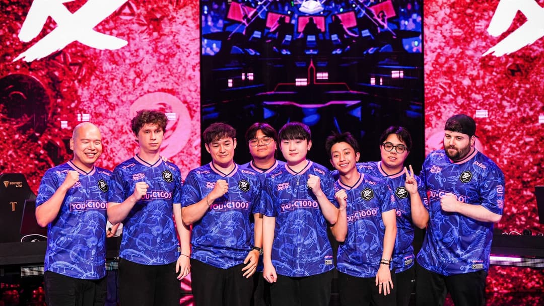 Paper Rex celebrating on stage after their win against Team Secret at VCT Pacific 2026 Stage 2 group stage (Image Source: Riot Games)